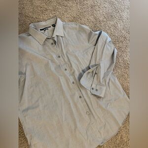 Perry Ellis Men's Striped Gray Shirt